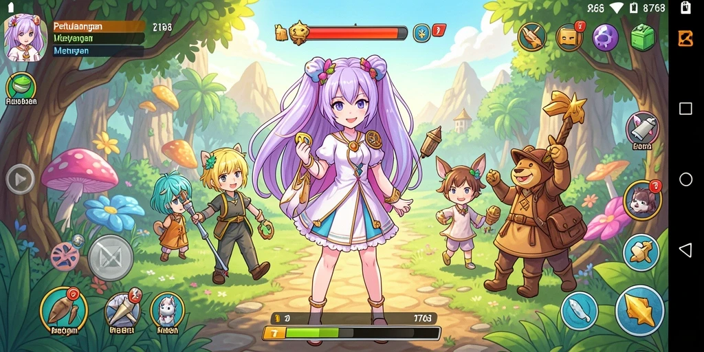 Screenshot menunjukkan gameplay seru di dunia anime.