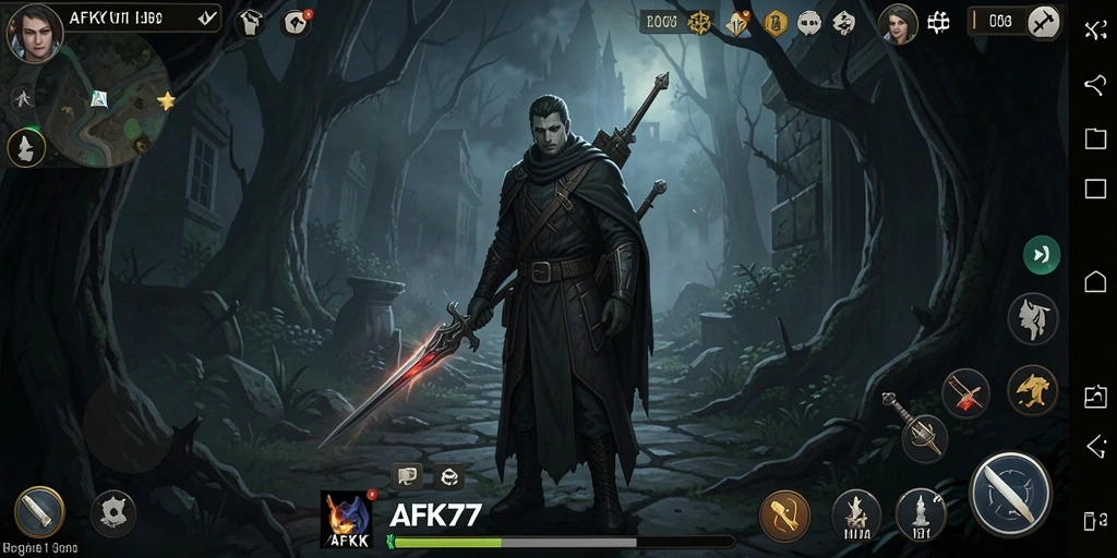 Tangkapan layar menampilkan aksi menegangkan di AFK77.