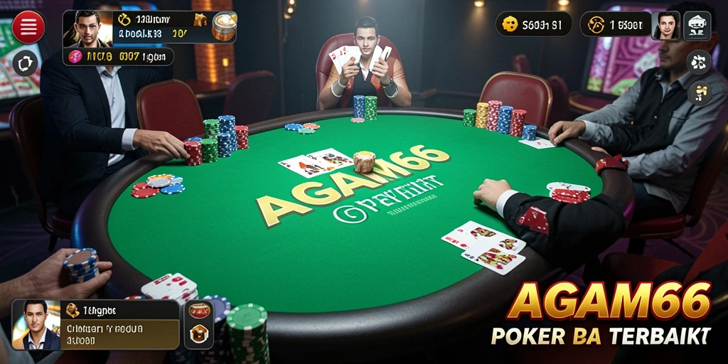 Screenshot AGAM66 menunjukkan aksi seru permainan Poker yang menggugah selera.