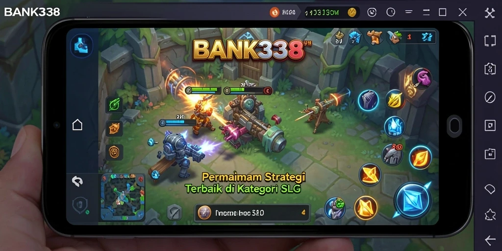 Screenshot gameplay BANK338 menampilkan pertempuran strategis yang intens.
