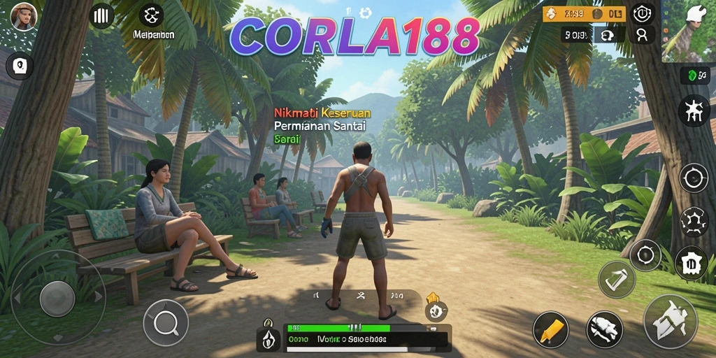 Tampilan gameplay seru CORLA188 yang penuh warna.