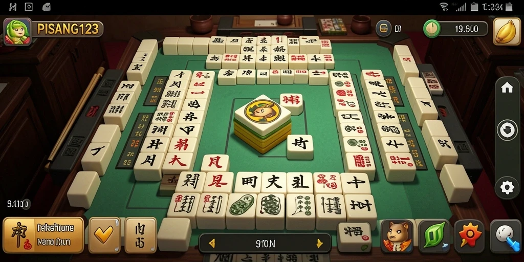 Screenshot gameplay PISANG123 menampilkan tantangan Mahjong yang seru.