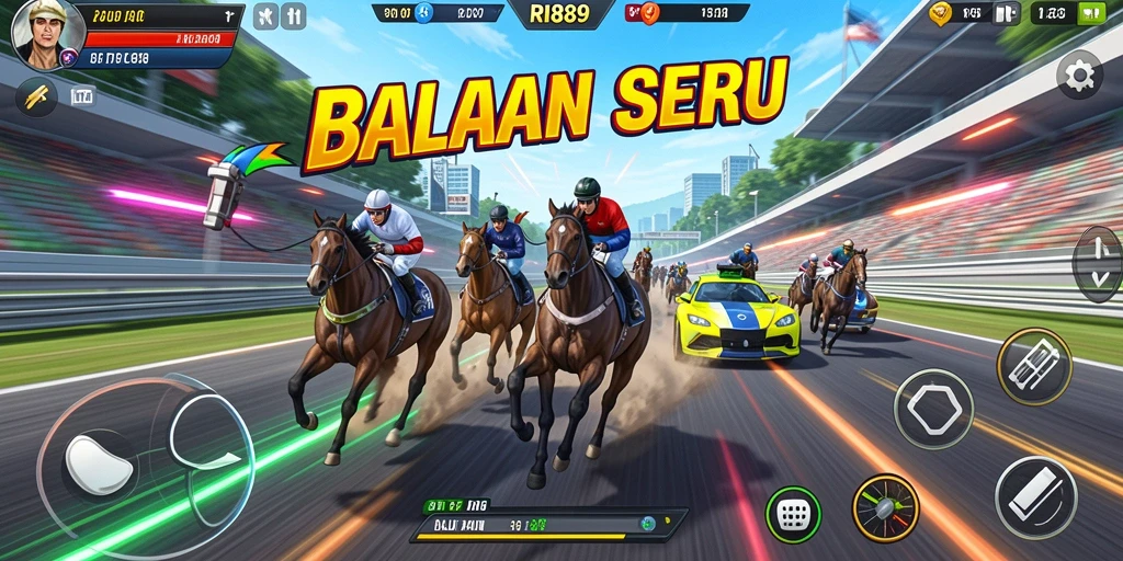 Gameplay RI889 yang memukau dengan kecepatan tinggi dan berbagai trek menantang.