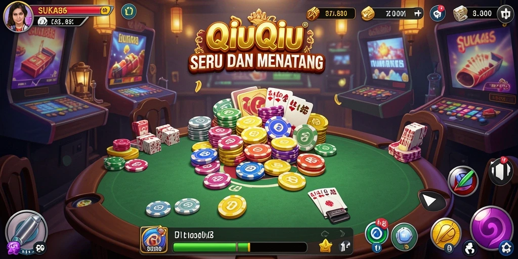 Screenshot gameplay menampilkan serunya bermain QiuQiu.