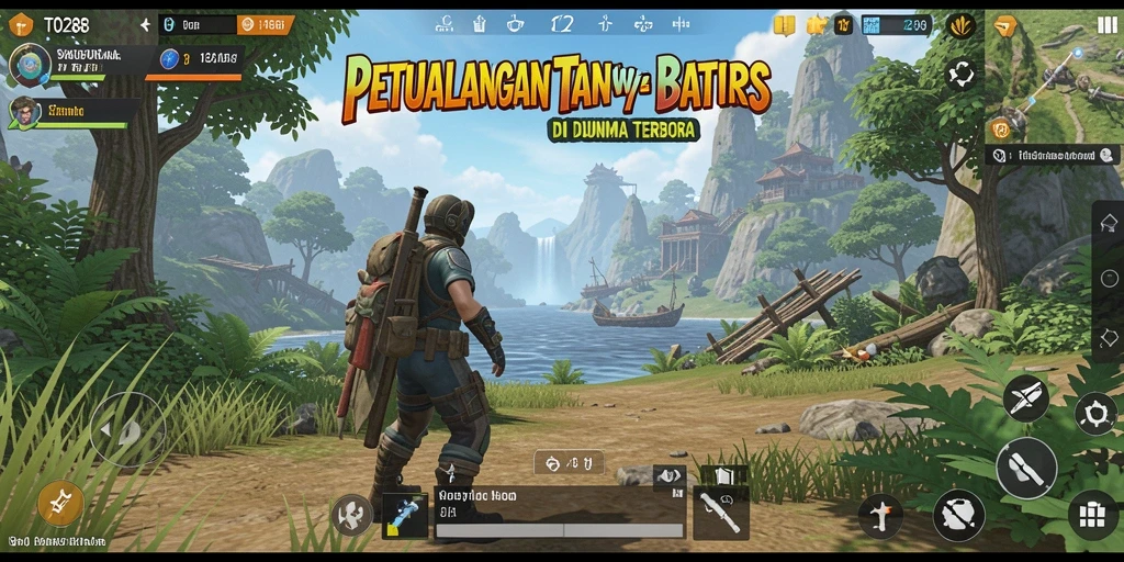 Screenshot gameplay TO288 yang memperlihatkan eksplorasi dunia terbuka.