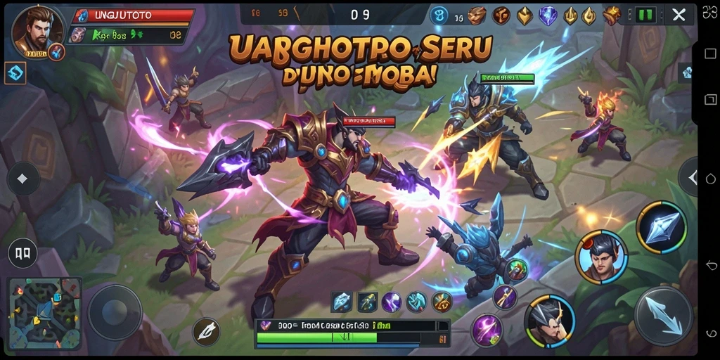 Tampilan seru dari gameplay UNGUTOTO di arena pertarungan MOBA.