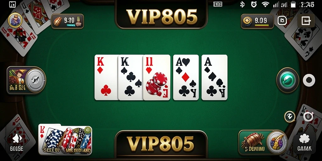 Screenshot gameplay seru dari game Domino VIP805 yang menampilkan aksi permainan.
